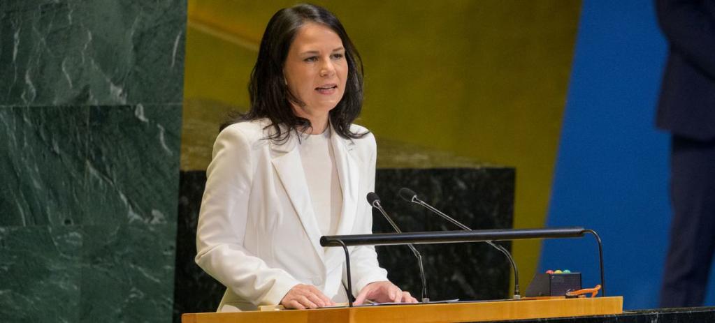 Annalena Baerbock, President-elect of the General Assembly at its eightieth session addresses delegations after her election.