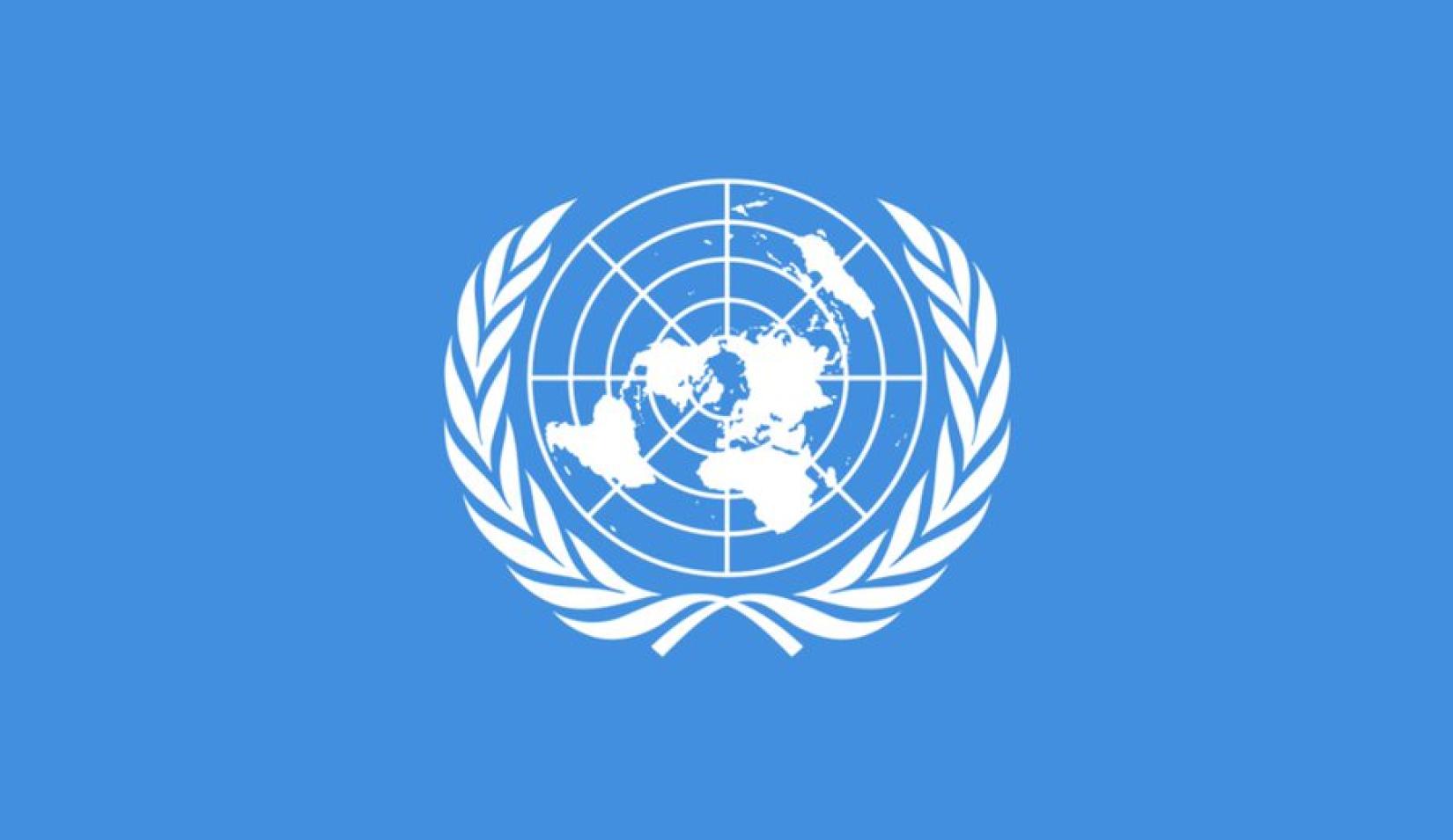 UN Emblem with blue background