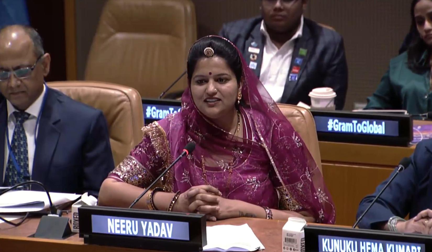 'Hockey wali sarpanch' Neeru Yadav from Rajasthan at the 57th United Nations Economic and Social Commission for Population Development