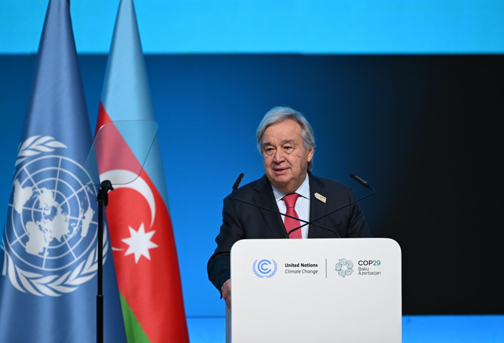 "On climate finance, the world must pay up, or humanity will pay the price," UN Secretary-General Antonio Guterres told delegates at COP29. 