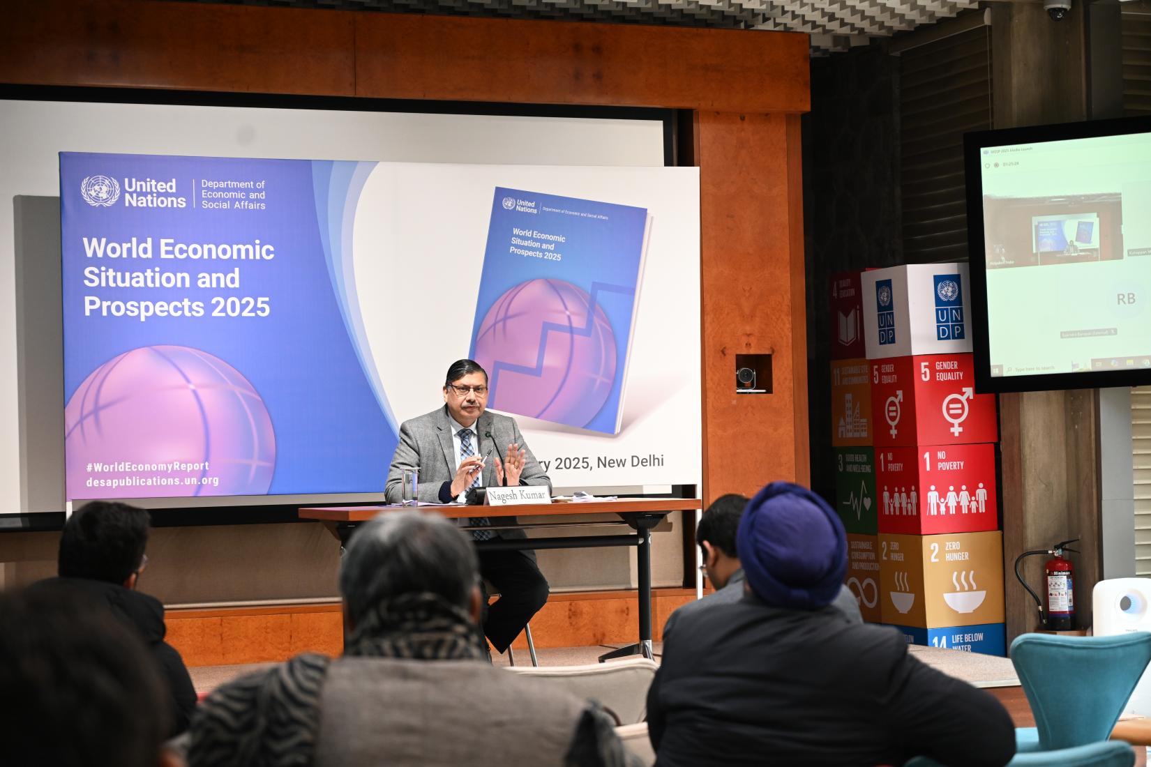 The launch of the World Economic Situation and Prospects 2025 at UN House, New Delhi, India.