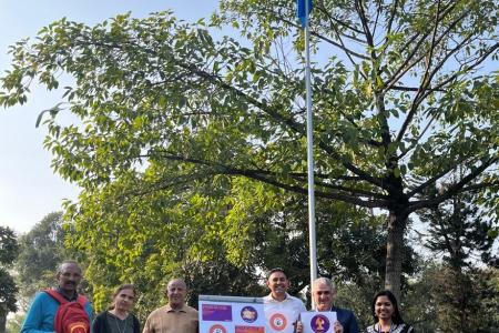 The United Nations Department of Safety and Security team in New Delhi shows their support for the global 16 Days of Activism campaign against gender-based violence.