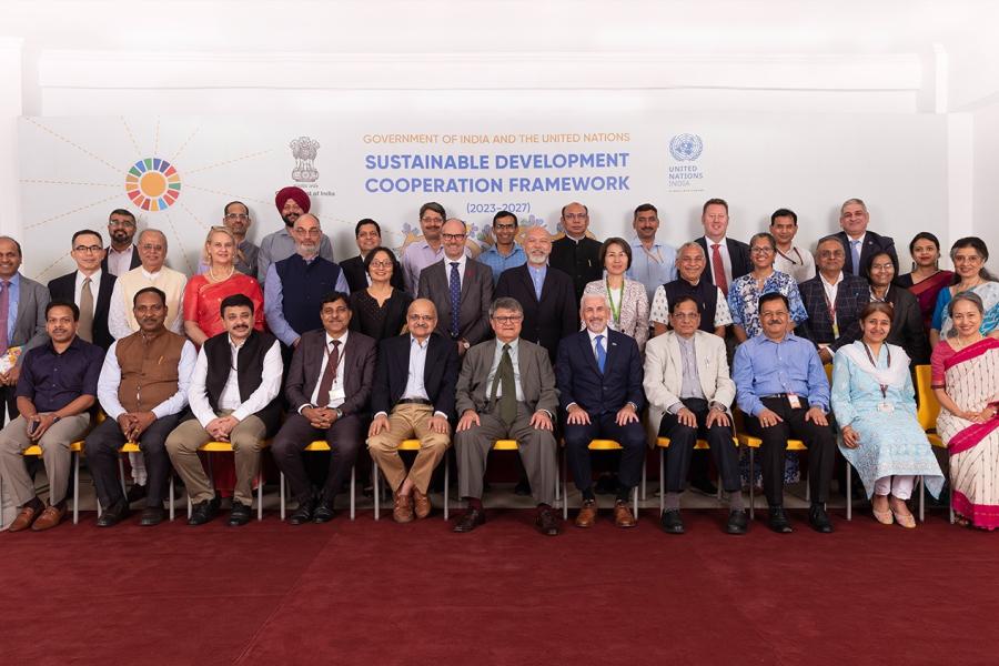 Government partners and UN agencies at the UNSDCF signing